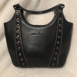vintage Salvatore Ferragamo Black Studded Purse